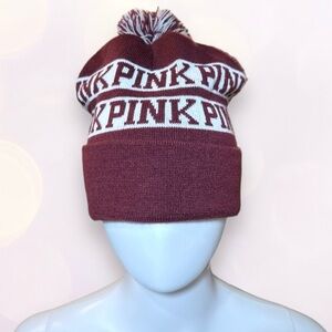 PINK Victoria’s Secret Pom Pom Knit Beanie Hat